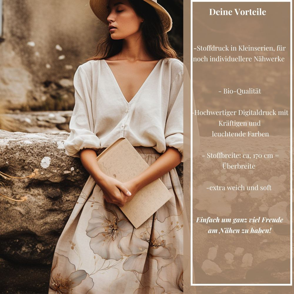 Reststück 200 cm, Bio Viskosejersey mit Überbreite (Stoffbreite ca. 170 cm): Eigenproduktion Traumstoff von Graustufen-Stoffe